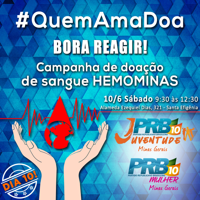 DIA 10! DOAÇÃO DE SANGUE 3 campanhajuventude